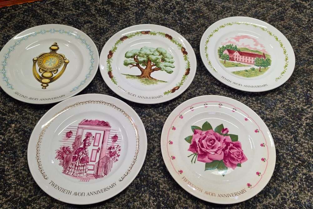 Avon Anniversary Collector Plate Lot of 5 Vintage